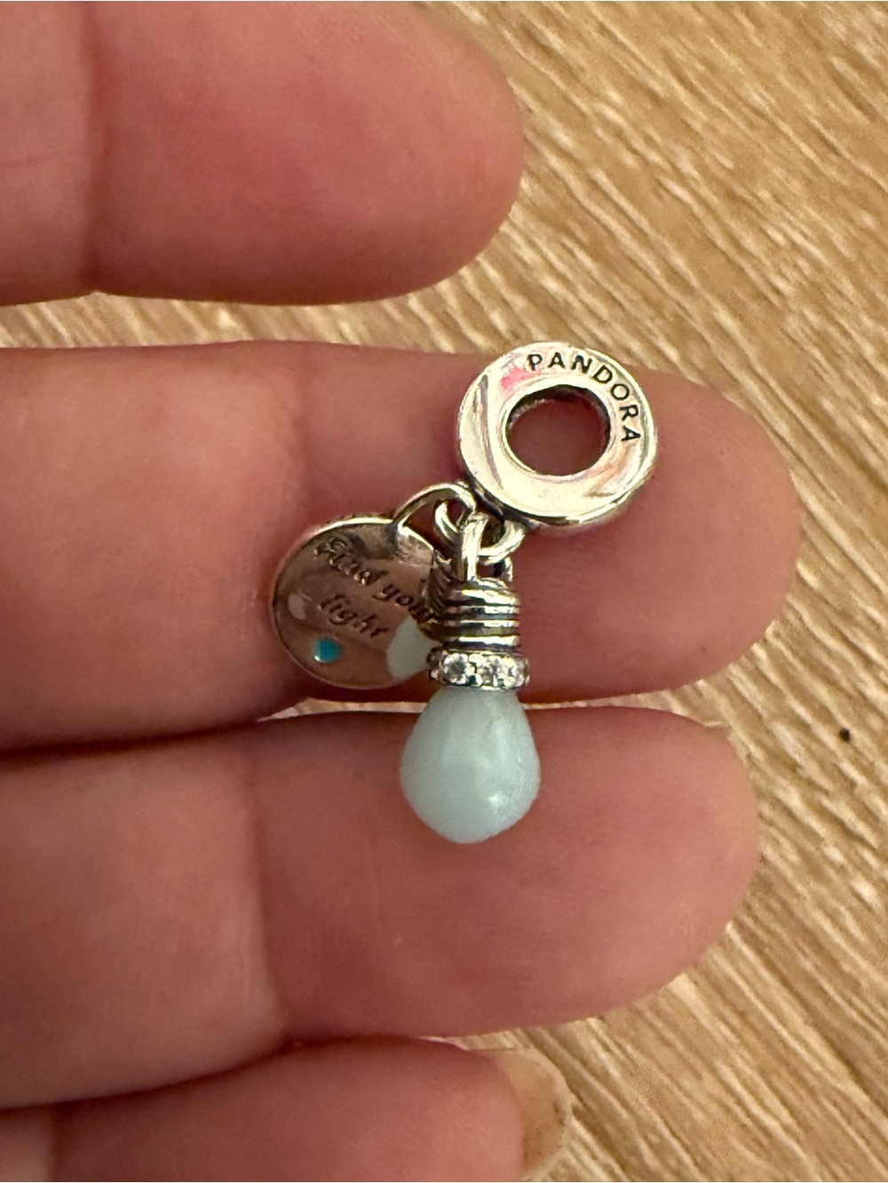 Pandora Silver Light Blue Teardrop Dangle Charm